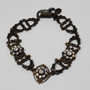 Vintage Shelly Renee Antique style rhinestone bracelet with safety clasp